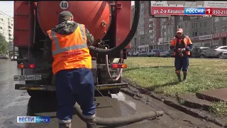 С омских улиц откачали почти триста тонн воды