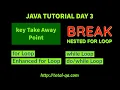 Java Tutorial Day 3 Loops Nested for loop Enhanced loop Terminate loop break Selenium WebDriver