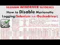 Selenium Tutorials - Disable Firefox Logs with Selenium Disable Marionette logging