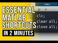 Essential MATLAB Shortcuts in 2 Minutes clc clear all close all Explained Fast