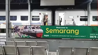 saat kedatangan kereta joglosemar di stasiun semarang tawang