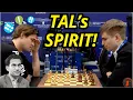 Download Lagu When Magnus Carlsen plays like Mikhail Tal | Carlsen vs Sarana | World Blitz 2023