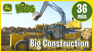 John Deere Kids Real Big Construction Vehicles Working with Music Song