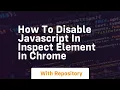 how to disable javascript in inspect element in chrome