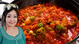 Easy spicy tuna stew with canned tuna (Chamchi-jjigae: 참치찌개)