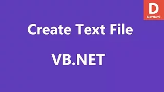 VB Net Create Text File