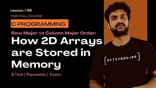 Row Major vs Column Major Order How 2D Arrays are Stored in Memory C Programming Lesson 95