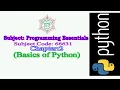 Programming Essentials Chapter-2 Basics of Python in Bangla tutorial