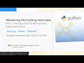 Mastering the Coding Interview - Part 1 Introduction to Python and Data Structures
