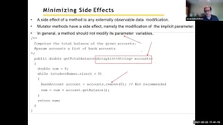 Big Java Chapter 8 Designing Classes - Part 5 Minimizing Side Effects