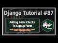 Django 3 Blog Validating SignUp Form Python Django Tutorials In Hindi