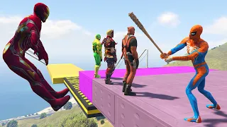 GTA 5: THAT WAS BRUTAL! SPIDER-MAN WITH A BASEBALL BAT vs SUPERHEROES! (Euphoria Physics) Ep.34