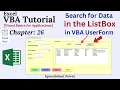How to Search Data in the Listbox by Using Textbox in Excel VBA