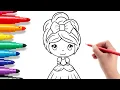 Coloring Baby Cinderella Cute Disney Princess Coloring Pages for Kids