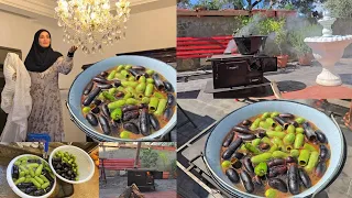كوسا و باذنجان عالصوبيا حطب 🪵🔥 و مشتريات للمطبخ