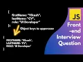 Convert the keys of an object into uppercase JavaScript tricky interview question