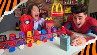 COMPLETEI A COLEÇÃO DO HOMEM-ARANHA SÓ BATENDO BAFO NO MC DONALD'S !!!