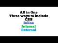 How to include CSS Inline Internal and External CSS
