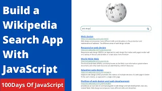 How To Build A Wikipedia Search App With Javascript 100 Days of JavaScript