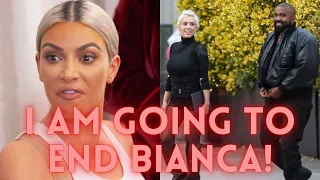 Kim kardashian says she is going to end Bianca censori and Kanye west for taking her daughter out !