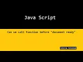 How call function before document ready in jQuery in Hindi jQuery