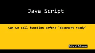 How call function before document ready in jQuery in Hindi jQuery