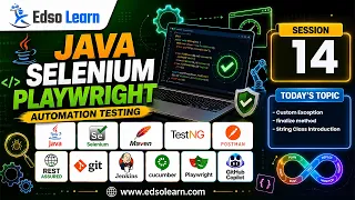 Custom Exception in Java finalize method String Class Introduction Session 14 Edso Learn