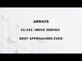 LeetCode 283 Move Zeroes Brute to One Pass Approaches