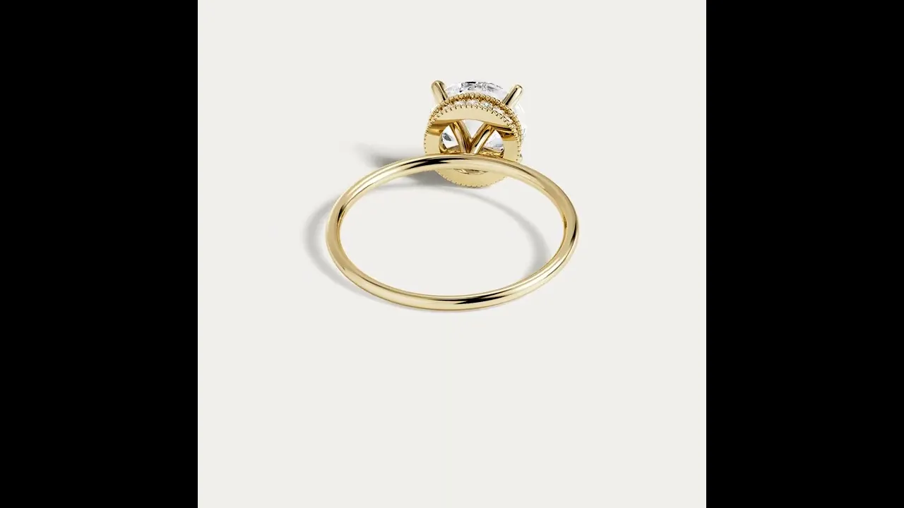 Liana丨Hidden Halo 2CT Round Lab Diamond Ring With Basket Setting