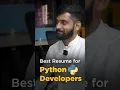 Python Developer Resume Structure