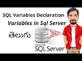 22 SQL Server Declare Set Select Variable Variables in SQL Telugu