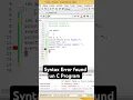 Syntax Errors found in C Program