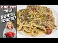 Creamy ITALIAN SPAGHETTI Ground Beef One Pot Meal