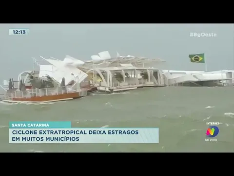 Ciclone extratropical deixa estrago sem muitos municípios de Santa Catarina