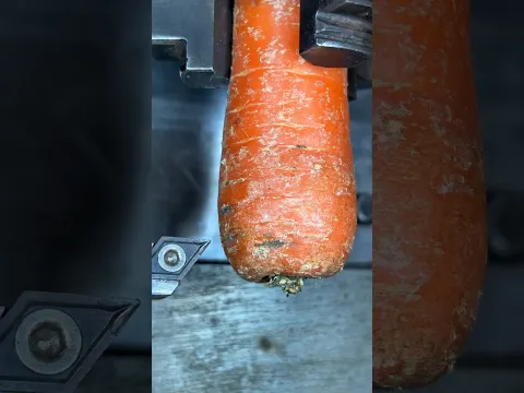 Turning a carrot into a screw! 🥕 #Machining #Lathe #Turning #Workshop #Engineering
