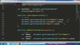 5 JAVASCRIPT CSS HTML TUTORIAL - How To Populate Html Table From Input Fields