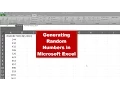 Generating Random Numbers in Microsoft Excel