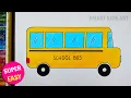 How To Draw A School Bus School Bus Drawing Easy Drawing Draw Smart