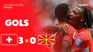 SUIÇA 3 X 0 MACEDÔNIA DO NORTE | GOLS | LIGA DAS NAÇÕES DA UEFA 2026/27 | sportv