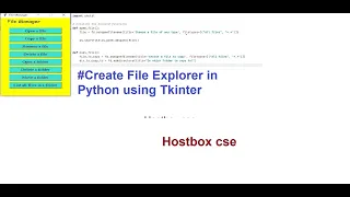File Explorer in Python using Tkinter build a GUI-based File Explorer Hostbox cse