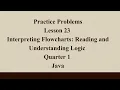 Interpreting Flowcharts Reading and Understanding Logic Q1 Java L23 P1 SMILE ROAD