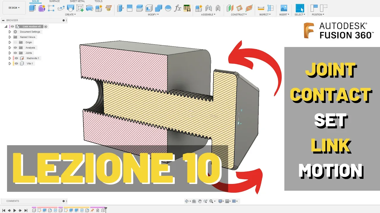 Corso Fusion 360 - Lezione 10 - Come movimentare gli oggetti in Fusion 360