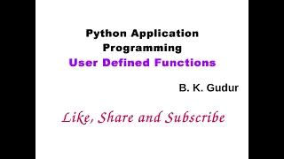 Python Application Programming-Module 1 User Defined Functions in Python