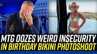 Marjorie Taylor Greene POSTS WEIRD BIRT AY BIKINI PICS on Bleach Blonde Bad Built Birt ay