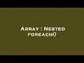 Array Nested foreach
