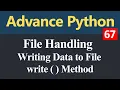 Writing Data to File using write Method in Python Hindi