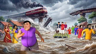 Train Bridge Collapses Flash Floods Rescue Heavy Rains in Village Hindi Kahaniya Hindi Moral Stories