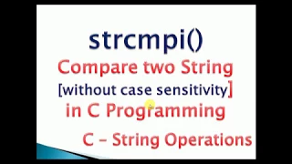 strcmpi compare two string with ignore case Function in C Program