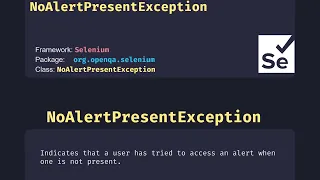 org openqa selenium NoAlertPresentException with example