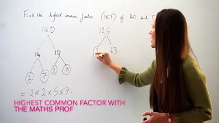 The Maths Prof Highest Common Factor HCF Greatest Common Factor GCF of 140 126